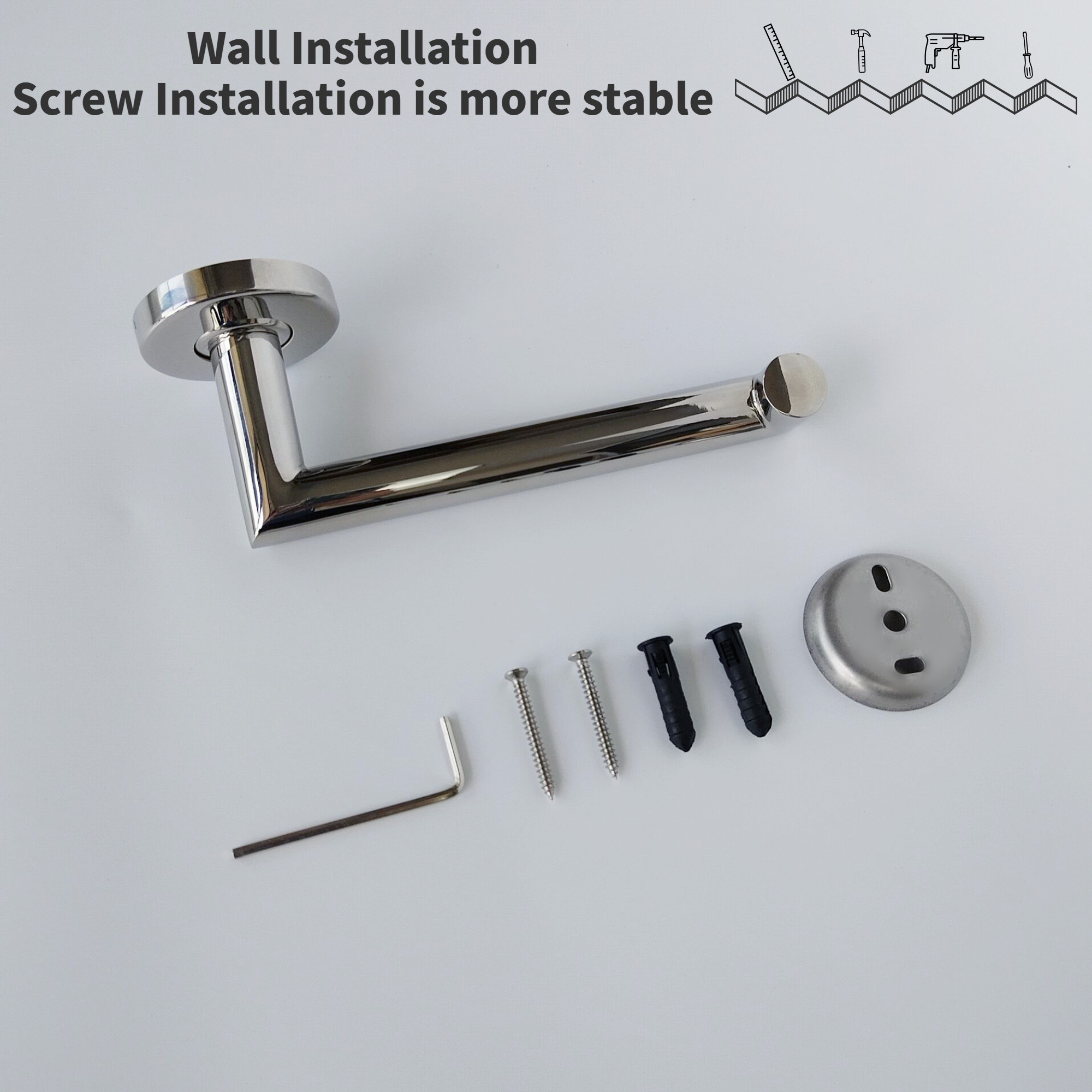 Polished Toilet Paper Holder Washroom Sus304 Stainless Steel Toilet Roll Holder