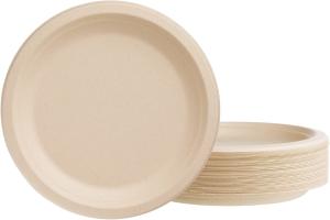 Quality Compostable 7 Inch Paper Plates , Disposable Bagasse Plates Waterproof wholesale