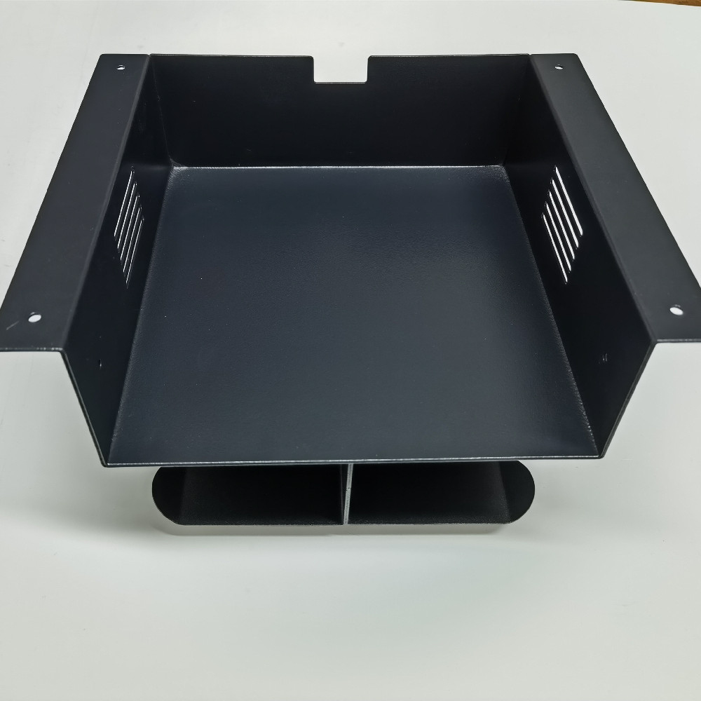 Single Square Modern 2mm Iron Desk Storage Shelf with Dual Headset Hanger Hook Holder