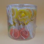 Round shape Assorted fruit Flavor Round Flat Large Swirl Lollipops / Hard Candy