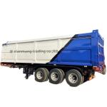 3/4 Axles 45 Cubic Meters 70 Ton Tipper Dump Truck , Hydraulic Dump Trailer In
