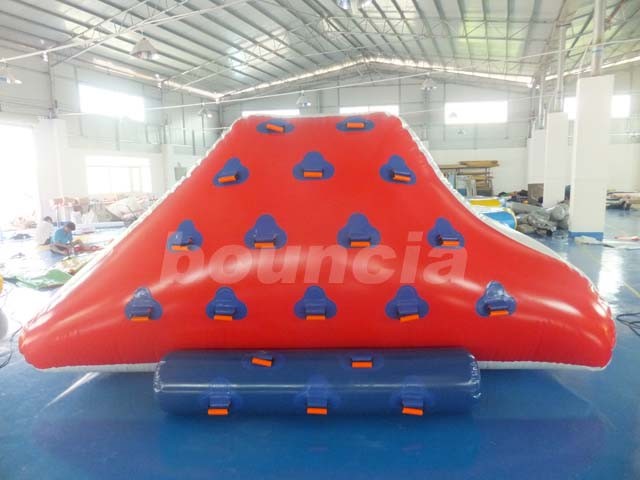 Red Inflatable Iceberg With 2 Sides Climbing For Swimming Pool