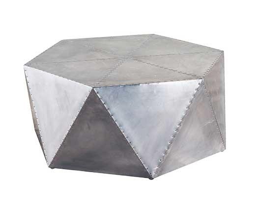 Retro Industrial Office Furniture Vintage Table Hexagon Aviator Aluminum Coffee