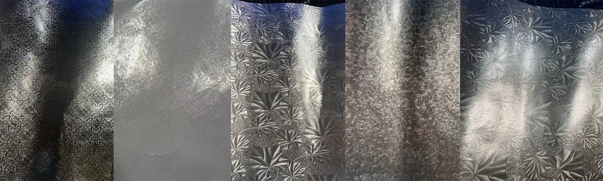 Customized Embossed Gold And Silver Foil For Cake Tray Made And Black And White Metalized Film For Coke Board