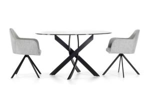 Quality Customizd 0.1CBM 21kgs 150kgs Black crossed leg Modern Dining Room Sets wholesale