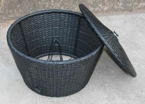 Quality Hand-Woven Plastic Resin Wicker Storage Box For Home Outdoor Garden wholesale