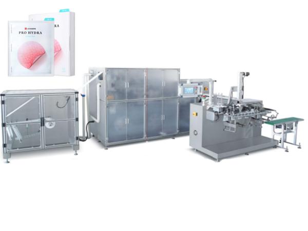 Fully Automatic Giving bag style Facial Mask Making Machine , Skin Care Mask