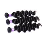 12-30 Inch Brazilian Loose Curly Weave Natural Color Black Single Drawn Hair End