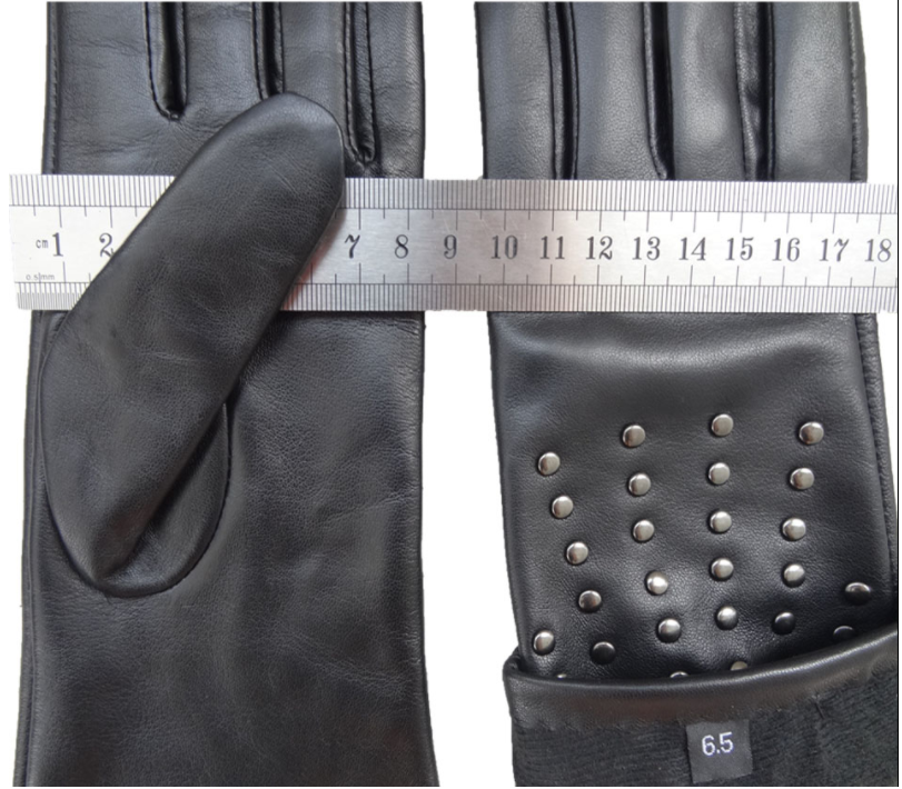 Plain Type Mens Soft Leather Gloves Machine Sewing Studded Leather Gloves