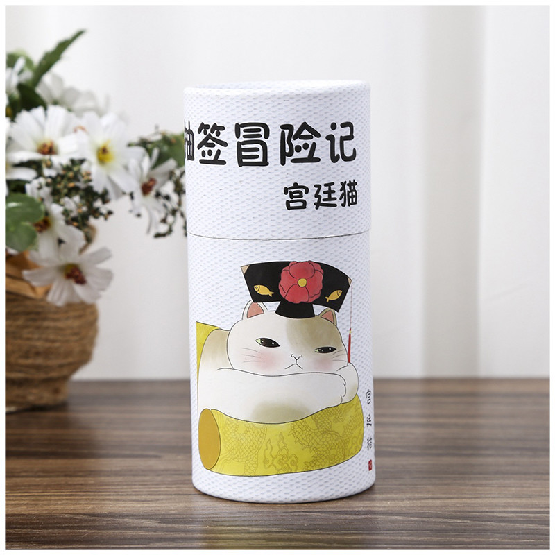 Gold Foil Cardboard Cylinder Packaging 120gsm Kraft Paper Tea Cylinder Packaging