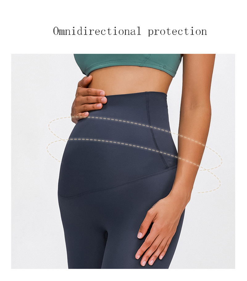 High Stretch Pregnant Women Yoga Pants Nylon Wrapped Maternity Workout Leggings