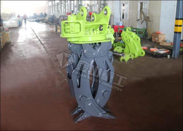 Brake Motor Hydraulic Log Grapple , Komatsu PC60 Log Grab For Excavator