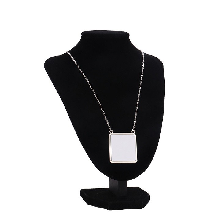 Sublimation Printing Personalized Gift DIY Square Sublimation Blank Necklace For Woman Man