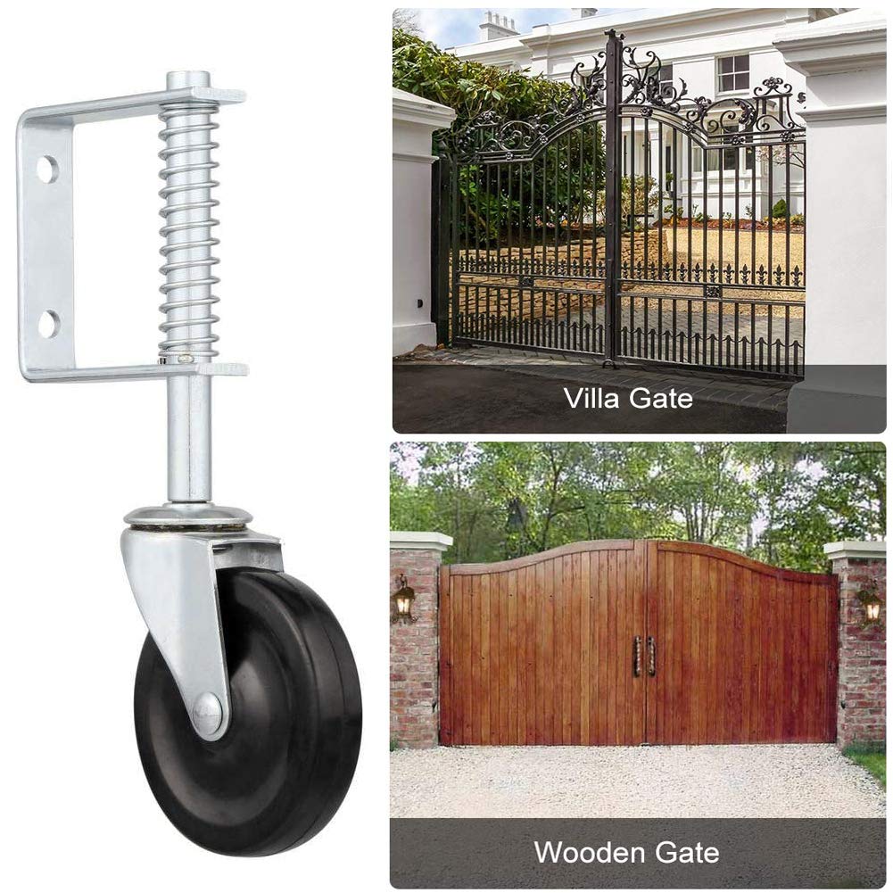 Black Metal Caster Tire Wheel for Universal Mount Gate in Fencing and Trellis Gates