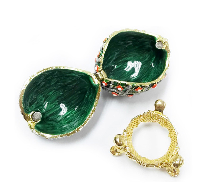 Faberge Egg Trinket Jewelry Box with Rose for Sale Rose Jewelry Trinket Box Rose Green Egg Christmas Wedding Gift