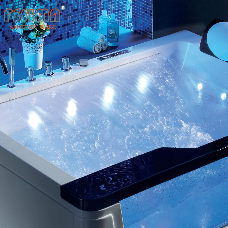 6 Ft Waterfall Corner Whirlpool Bathtub Garden Pure Acrylic Spa Two Person