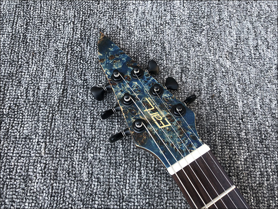 Custom Earts Electric Guitar with African Mahogany Body Black Hardware