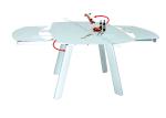 Super White Tempered Glass Dining Table , Horsebelly Extension Dining Table