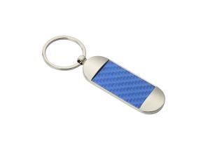 Quality Ellipse Texture PU Leather Key Chains Holder Blue Souvenir Promotion wholesale