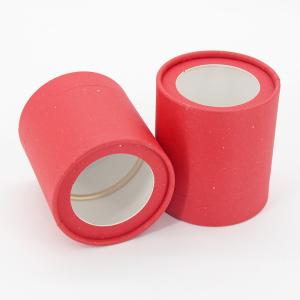Quality Coffee Packaging Kraft Paper Tube , Cylinder Candle Paper Box With Window wholesale