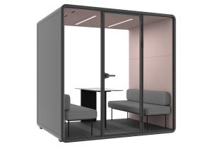 Quality L size 4 person meeting room sound acoustic pods for office Portable Private Booths wholesale