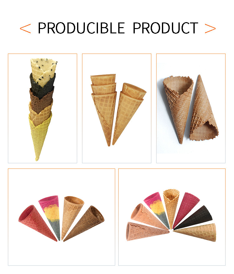Ice Cream Rolled Cone Production Machine With 71 Cast Iron Baking Templates