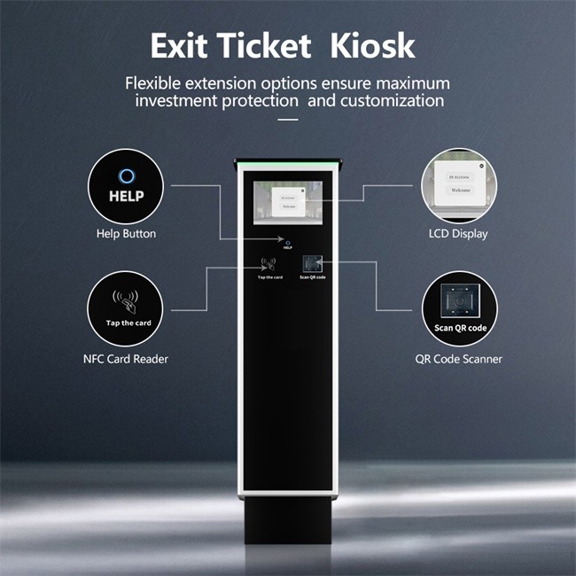 Parking Ticket Payment Dispenser with NFC Card Reader, QR Code and POS Machine