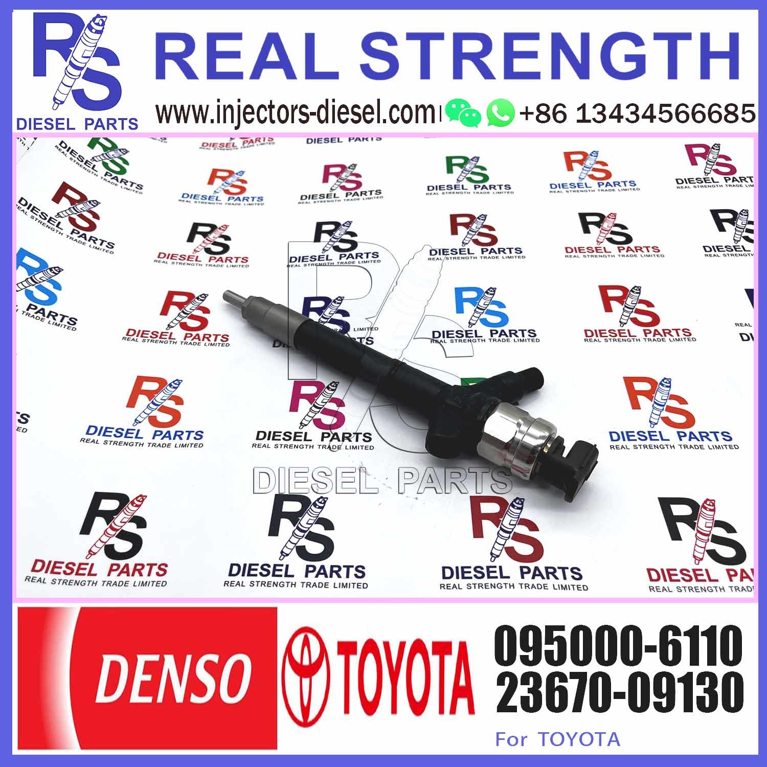 Brand new Denso Common Rail 095000-6110 For Toyota- 2ad-fhv Fuel Injector 23670-09200 236700r060 with high quality