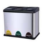 Smudge Resistant 6.34 Gallon Double Compartment Trash Can