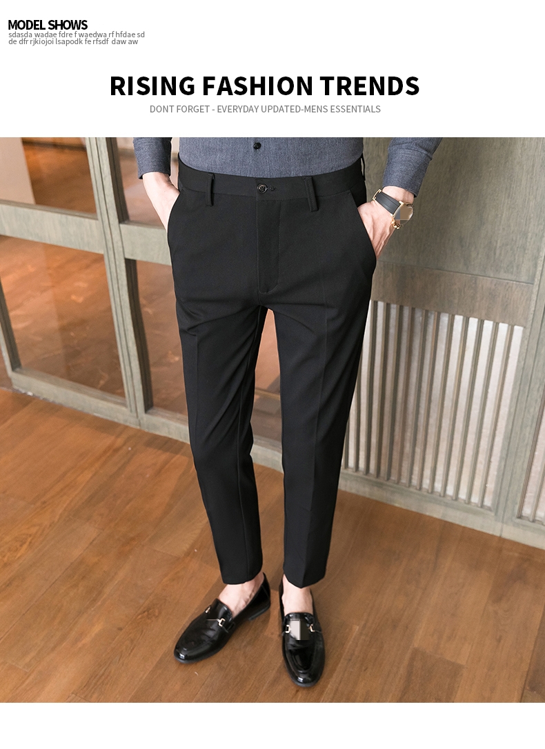 Solid Color Business Casual Wear Formal Suit Pants Formal Plus Size Men's Pants Trousers