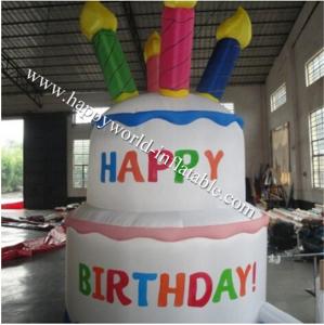 Quality Bright and colourful, inflatable birthday cake saying happy birthday wholesale