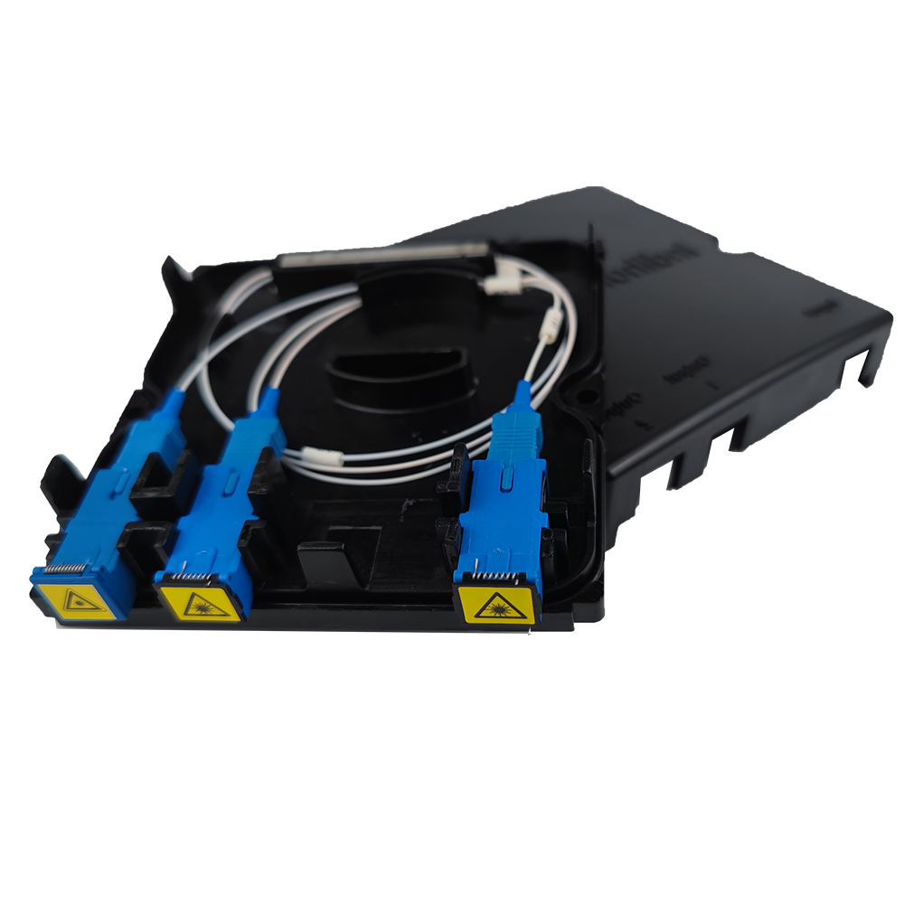 Black Plastic Fiber Optic Splitter Faceplate Socket Panel for FTTH 2 Cores SC UPC PC