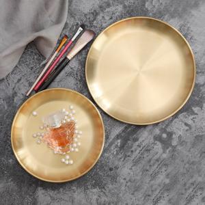 Quality Rustproof Gold 10x10cm Metal Jewelry Tray Mirror Polishing wholesale