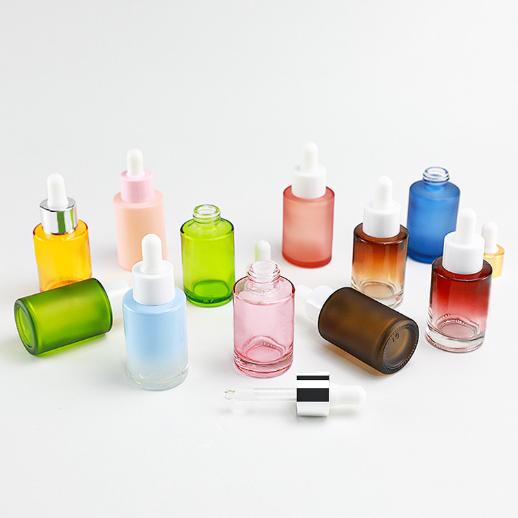 Frosted Glass Serum Essential Oil Dropper Bottles 30ml For Face Cream Packaging