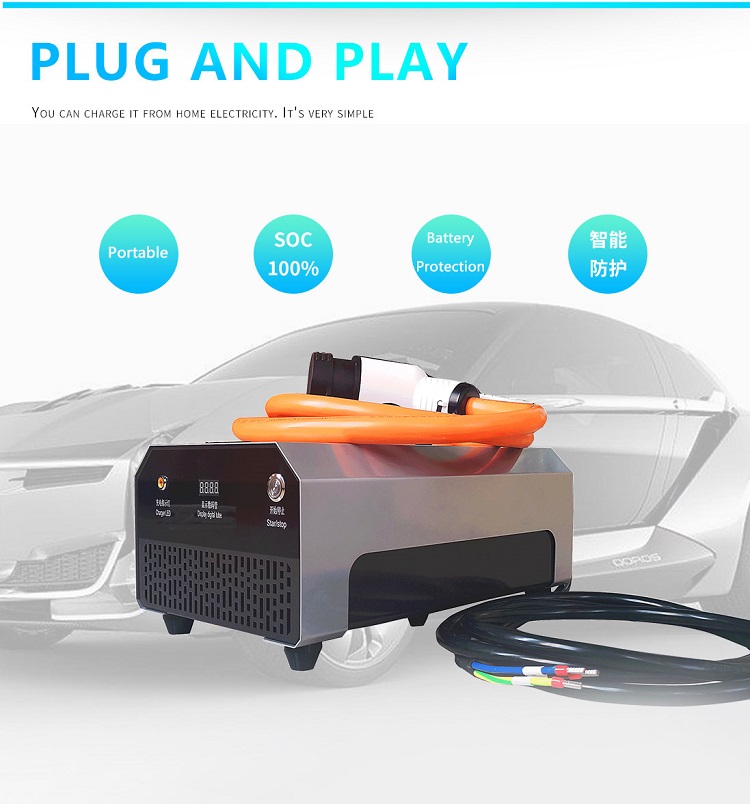 EN 61851 Standard 48V 3.3KW Fast Charge Electric Vehicle Portable EV DC Charger with CHAdeMO and CCS Connectors