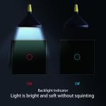 100VAC - 240VAC Touch Light Switch 2gang Black Smart Dimmable Light Switch