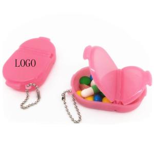 Quality Mini medicine box small plastic box with two compartments and keychain 19*43*69mm logo customized wholesale