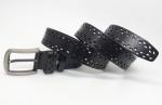FK12149 Mens Casual Leather Belt Simple Style 3.8cm Width With Cutout Effect