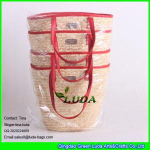 Quality LUDA natural wheat straw handbag wholesale tote beach straw bag wholesale