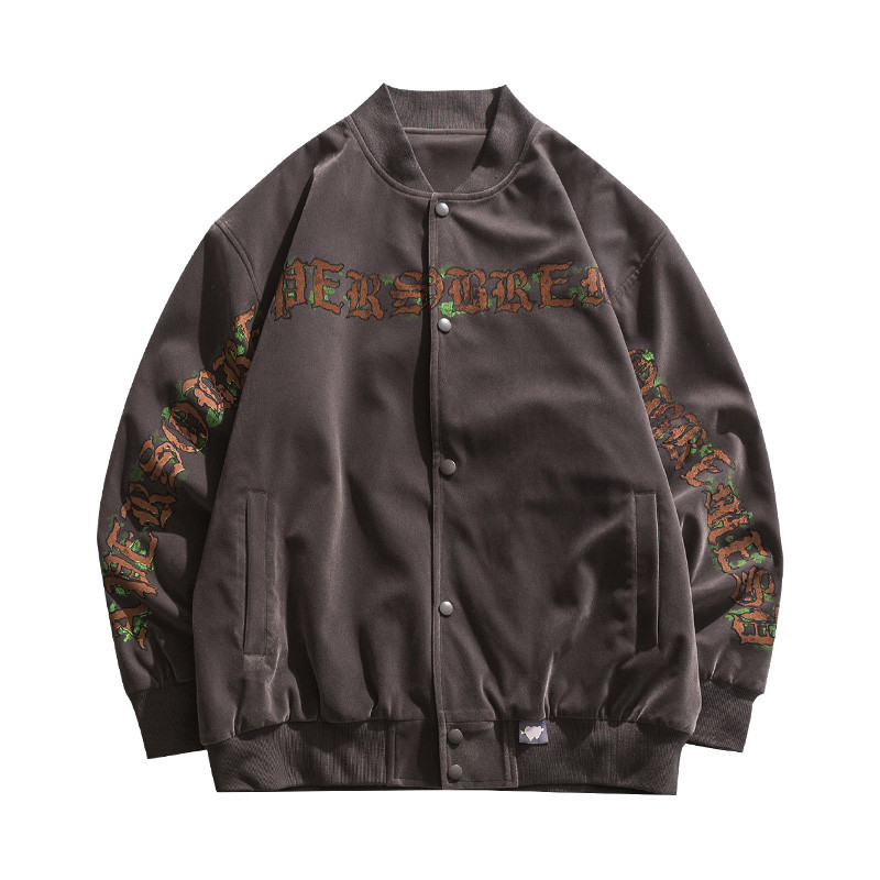 0.15kg Zipper Front Men Jackets 100% Polyester Windproof Bomber Jacket