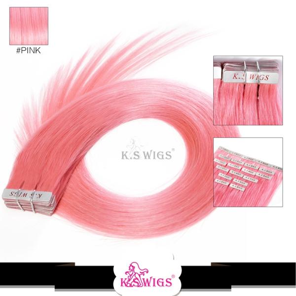 Wholesale Perfect Quality 100% Crazy color Indian thick Tape on Human hair