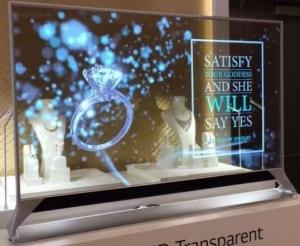 Quality Shopping Mall Video Wall Glass Window Led Display 1R1G1B ISO14001 63775dots/ M2 wholesale