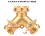 3/4 In Brass Water Hose Y Valve , JIS 2 Way Hose Splitter