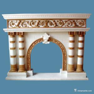 Quality Decorative Carved Marble Fireplace Surround ，Home Marble Fireplace Mantel wholesale