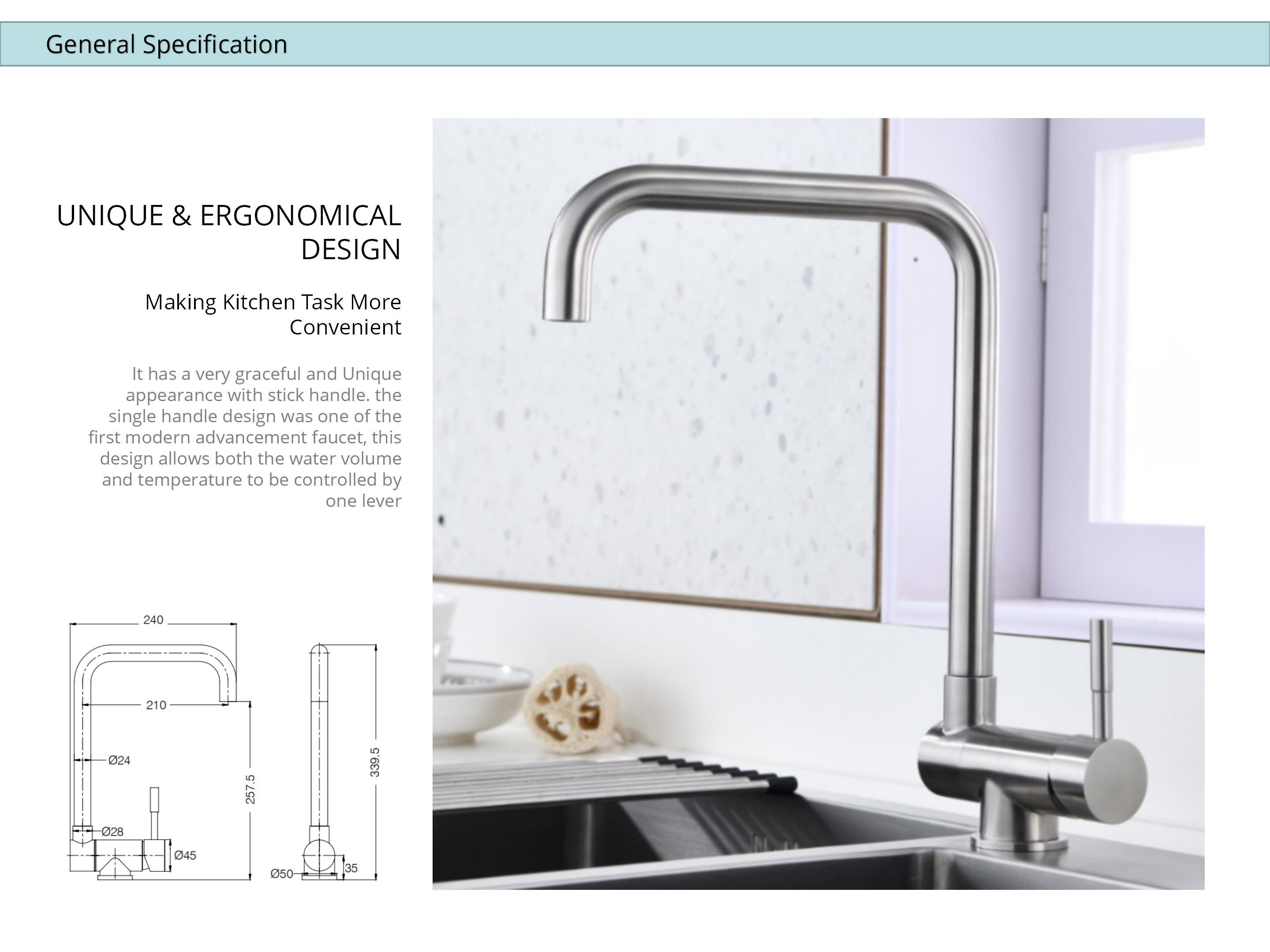 Concealed Folding Kitchen Water Faucets Handy Operation Sink Tap ODM