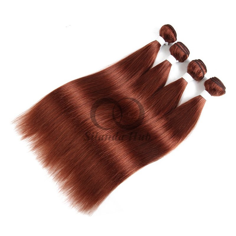 #33 Dark Auburn Straight Remy Human Hair Bundles Sew In Weave Bundles Brazilian Bundle Deals