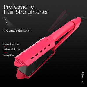 Quality Pink 1.5 Inch 2 In 1 Titanium Plate Hair Straightener For All Hair wholesale