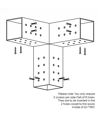 Concrete Anchors Pergola Brackets Supporting Fixed Wood with ECO FRIENDLY Construction