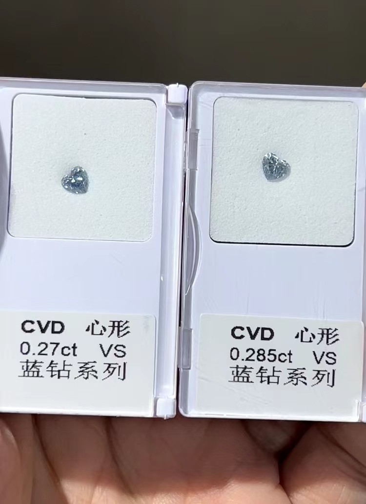 Heart Lab Created Blue Diamonds 0.2ct Synthetic Colored Diamond For Earrings Stud Ring