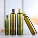 Collar Material Glass Dark Green Square Bottles 250ml 500ml 700ml for Cooking